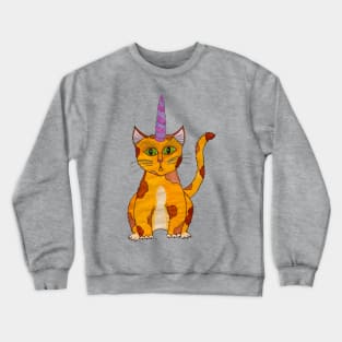 Calico Unicat, calico cat with unicorn horn Crewneck Sweatshirt